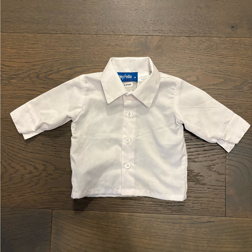 Baby boy white dress shirt 3-6M new with tags